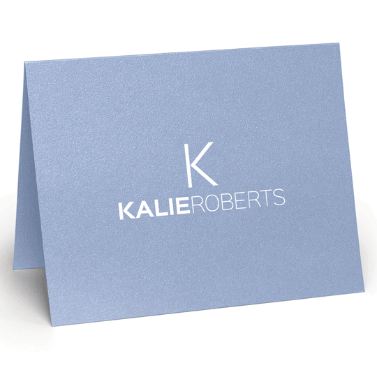 Initial Progression Folded Shimmer Note Cards